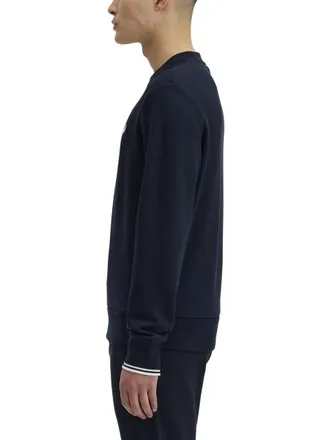 Fred Perry Logo-Embroidered Cotton Sweatshirt - Blue
