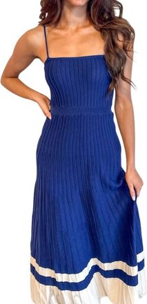 Olivaceous Sideline Strut Maxi Dress In Navy