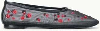 Staud Kralen Mesh Ballet Flat - Dames - Ballerinas - Zwart - 38 EU - Schoenen