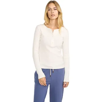 Marea Pointelle Long Sleeve Henley in White at Nordstrom, Size X-Large
