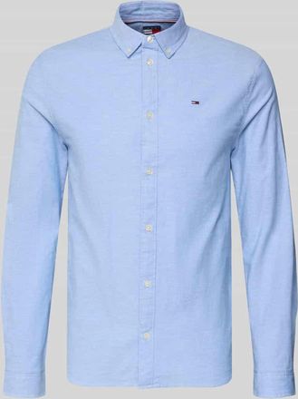Tommy Jeans Slim Fit Freizeithemd aus Oxford in Hellblau Melange, Gr&ouml;&szlig;e XXL