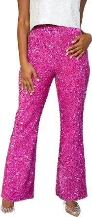 BuddyLove Shannon High Waisted Sequin Pants In Highkey Pink