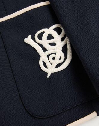 Valentino Giacca Doppiopetto In Lana Con Patch Vg Uomo NOTTE 46