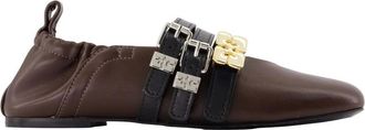Ganni Sue Triple Ballerinas - Dames - Ballerinas - Bruin - 36 EU - Polyester - Schoenen