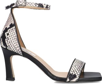 Notre-V Schoenen, Dames, Zwart, 42 EU, Leer, Elegante Sandalen met Hak