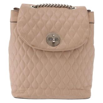 Bally Vintage Backpack Quilted Leather Leather Backpack Bag (Pre-Owned)
