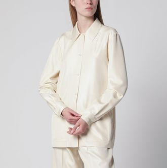 The Row Camicia Lucetta in shantung di seta vaniglia