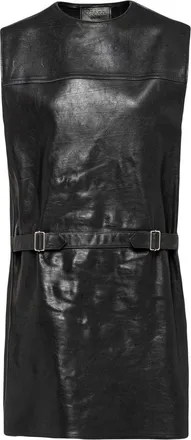 Prada sleeveless leather mini dress - women - Leather - 42 - Black