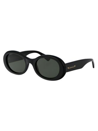 Gucci GG1587S Black Acetate Oval Sunglasses - Black