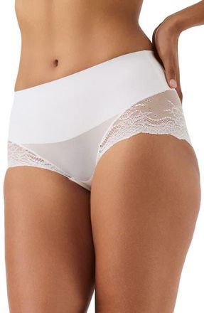 Spanx SPANXsmooth Undie-tectable Lace Hi-Hipster Panties in Powder at Nordstrom, Size X-Small