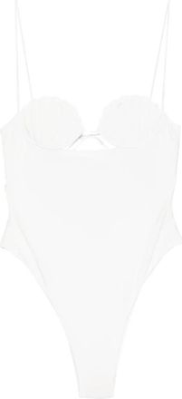 Os&eacute;ree Pearl Bridal Shell Maillot - Dames - Bodies - Wit - L - Tops