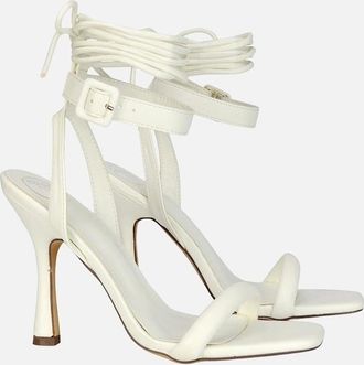 XY London Womens XY London Womens/Ladies Althea Strappy Lace Up Flare Heel Sandals - White - Size: 5