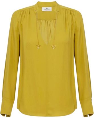 Elisabetta Franchi Overhemden, Dames, Groen, M, Stijlvolle 100%vi Jurk