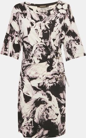 Roberto Cavalli Multicolor Printed Jersey Midi Dress