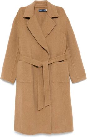 Polo Ralph Lauren Coats - Dames - Jas met riem - Bruin - L - Wol - Jassen