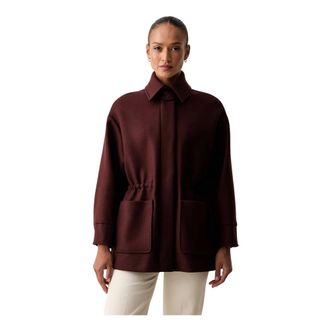 Patrizia Pepe Jassen, Dames, Bruin, L, Wol, Wool Coat