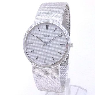 Patek Philippe Pre-owned Patek Philippe Calatrava Hand Wind Silver Dial Mens Watch 3611/1