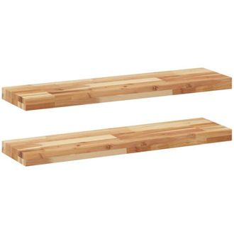 vidaXL Estantes Flotantes 2 Uds Madera Acacia Acabado Aceite 80x20x4cm Vidaxl