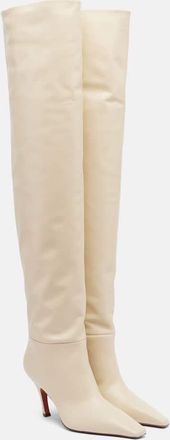 Amina Muaddi Jamie 80 leather over-the-knee boots