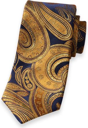 Paul Fredrick Paisley Lurex Woven Silk Tie