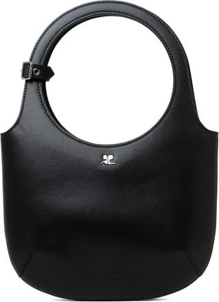 Courr&egrave;ges Zwarte Leren Tote Bag - Dames - Handtassen - Zwart - ONE Size - Leer - Tassen