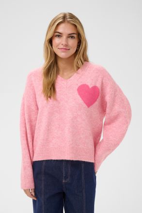 Saint Tropez Strickpullover SAINT TROPEZ PariaSZ V-Neck Pullover, Damen, Gr. XXL, bonbon, Strick, Obermaterial: 68% Polyamid, 28% Polyester, 4% Elasthan, normal, V