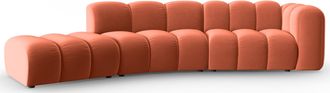MICADONI 5-Sitzer Design Modulsofa Lupine mit Ottomane links - Samtbezug