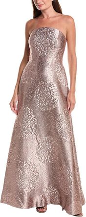 Teri Jon by Rickie Freeman Teri Jon By Rickie Freeman Jacquard Strapless Flower Motif Gown