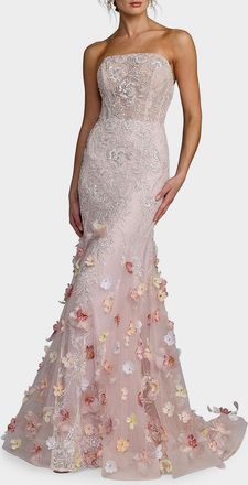 Mac Duggal Embellished Strapless Mermaid Gown