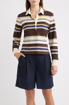 Rowing Blazers Beaumont Striped Long Sleeve Rugby Shirt in Multi-Color at Nordstrom, Size X-Small