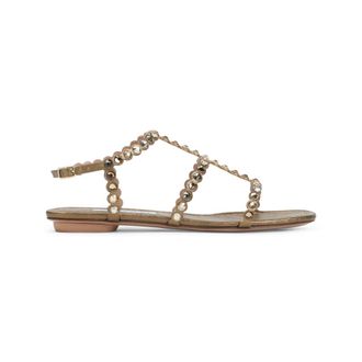 Aquazzura Brass Leather Sandals