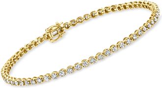 Ross-Simons Diamond Tennis Bracelet in 14kt Yellow Gold
