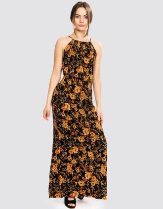 Sams&oslash;e & Sams&oslash;e Womens Samsoe & Samsoe Willow Long Aop Womens Dress 5687 - Black - Size: 10/8