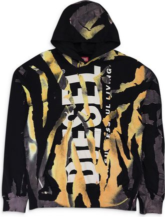 Diesel BLACK S-MAC-HOODED PAINTED HOODIE
