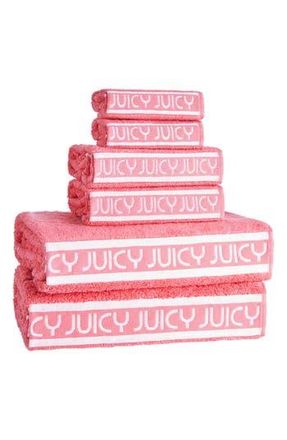 Juicy Couture Luxurious 6-Piece Towel Set in Pink Coral at Nordstrom Rack