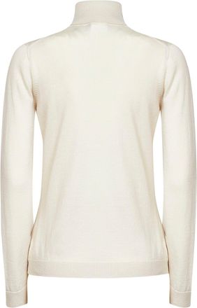 Blanca Vita Womens Turtleneck Sweater Beige Virgin Wool