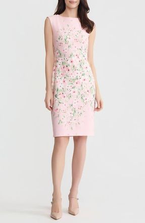 Kasper Floral Print Sleeveless Sheath Dress in Tutu Pink Multi at Nordstrom, Size 10P