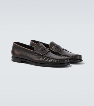 Prada Leather penny loafers