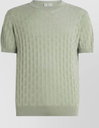 Etro paisley knit crew neck cotton t shirt