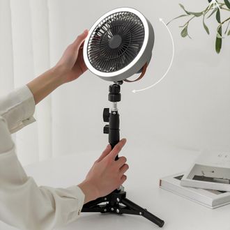 Infinite Ventilador Oscilante Recargable Por Usb De 10000 Mah Para Camping, Con Tr&iacute;pode Y Luz Nocturna