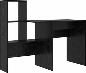 vidaXL Escritorio Con Estante Roble Negro 131,5 X 50 X 106,5 Cm Vidaxl