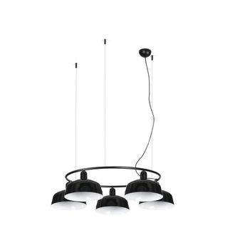 Netlighting Tatawin Medium Pendant Ceiling Light Gloss Black 5x E27