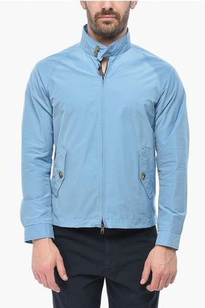 Baracuta Solid Cotton-Blend Jacket With Checked Lining size 48