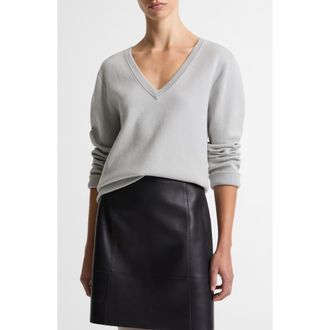 Vince Double Face V-Neck Sweater in Pale Tide at Nordstrom, Size Xx-Small