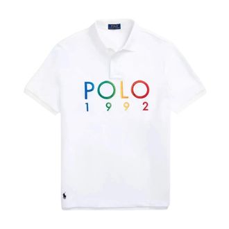Ralph Lauren Tops, Heren, Wit, XL, Katoen, Katoenen polo shirt met logo