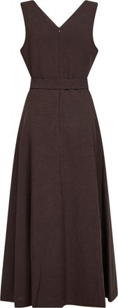 Blanca Vita Womens Midi Dress Mocha Brown Viscose