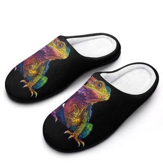 Generic Bearded Dragon Colorful Womens Slippers Warm House Slippers Indoor House Shoes with Anti-Skid Rubber Sole