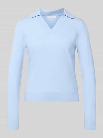 Christian Berg Regular Fit Longsleeve aus Viskose-Mix mit Polo-Kragen in Bleu, Gr&ouml;&szlig;e XXL