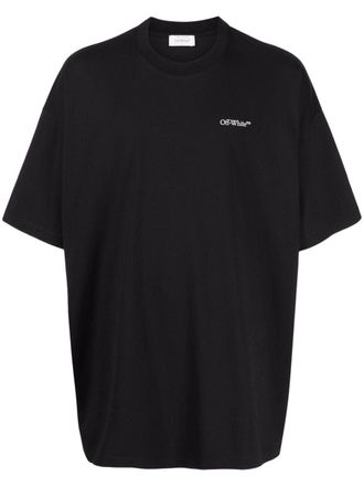 Off-white T-shirt met logoprint - Zwart