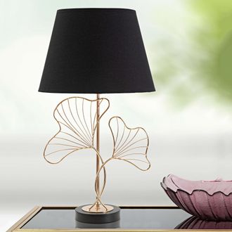 Dmora L&aacute;mpara De Mesa Hida, Necesaria 1 Bombilla, Casquillo E27, Pantalla, Negra